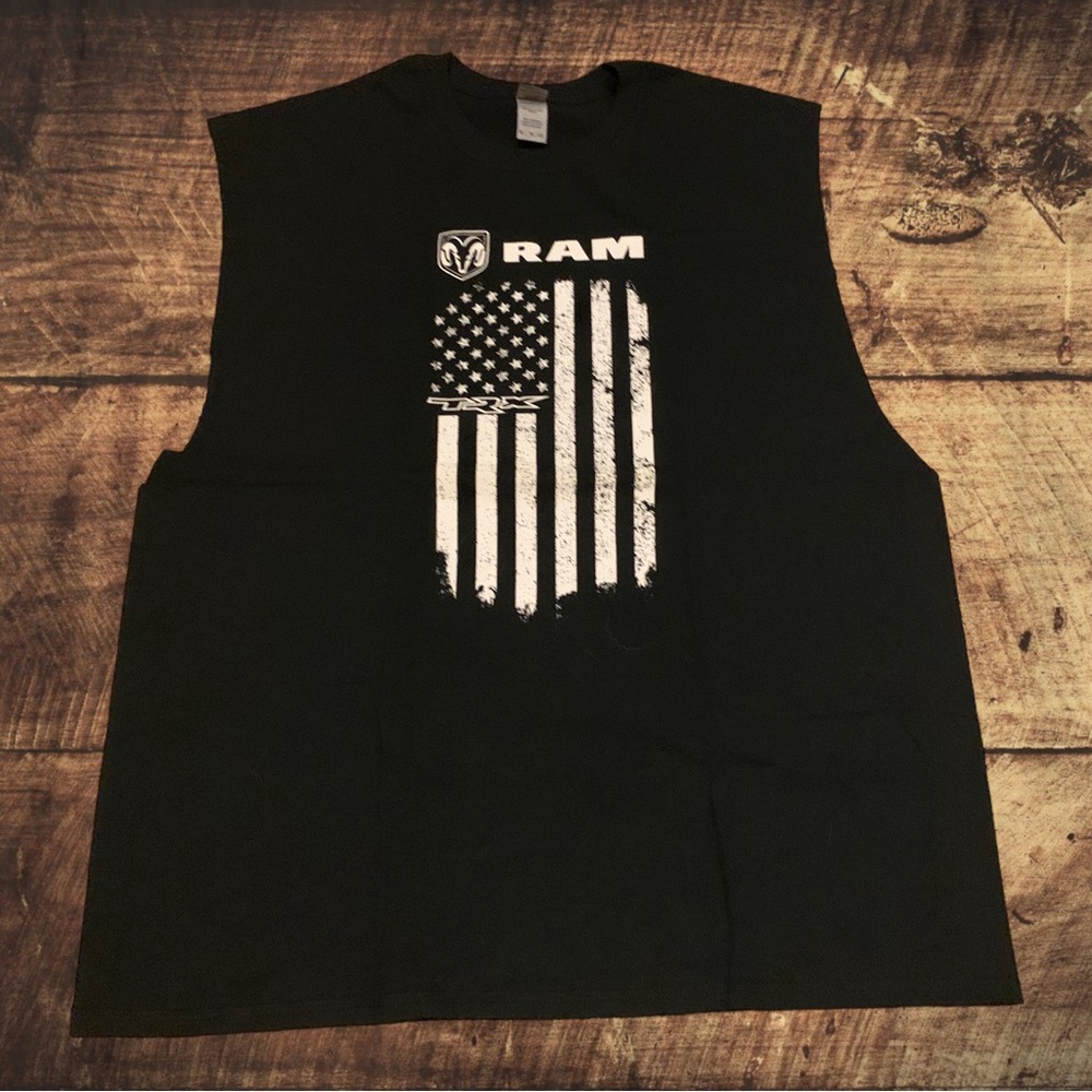 Dodge Ram American Flag Shirt Cutoff TRX Chevy Chevrolet Challenger Charger